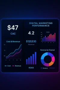 Unified data dashboard showcasing KPIs for a data-driven marketing strategy in India 