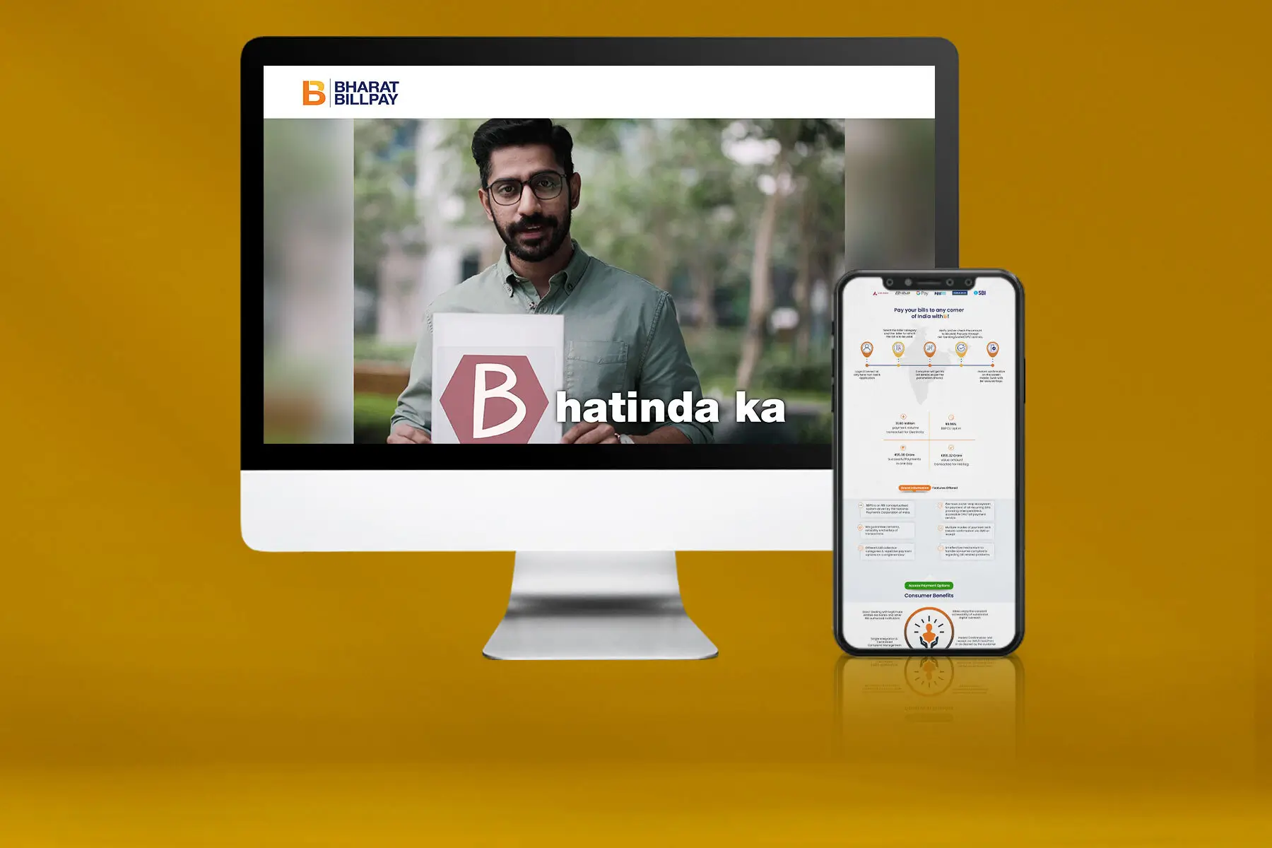 Finance company website displayed on desktop and smartphone
