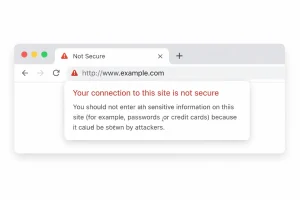 HTTPS and SEO: Why Website Security Matters for Rankings (2026 Guide) 1 HTTPS SEO example showing a browser warning for a non-secure HTTP website