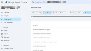 AI voice search optimization using Google Search Console query filter to identify question-based search terms