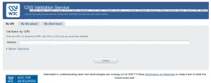 fix w3c validation errors using css validation tool interface