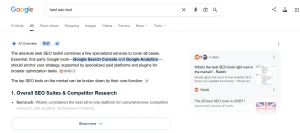 How to Get Cited in Google's AI Overviews: A Step-by-Step Guide for 2026 1 Google AI Overview displaying cited sources for an SEO-related search query