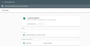 How to Get Cited in Google's AI Overviews: A Step-by-Step Guide for 2026 2 Google Rich Results Test showing valid structured data to improve how to get cited in AI Overviews through schema markup