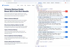 H1 to H6 Explained: The Complete Header Tag SEO Guide for 2026 1 Header tags SEO guide demonstrating H1, H2, and H3 HTML elements using Chrome DevTools to create a proper heading hierarchy.